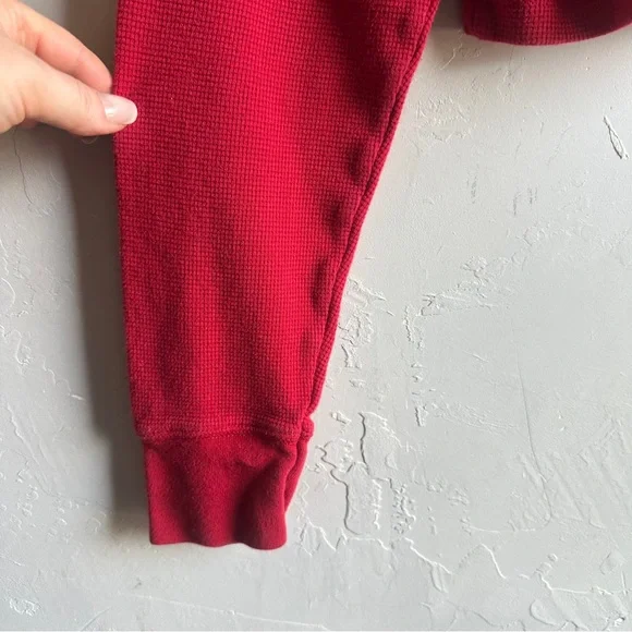 Polo Ralph Lauren Red Waffle Knit Crop Top Preppy Y2K Baby Tee Thermal Sz S - Picture 3 of 10